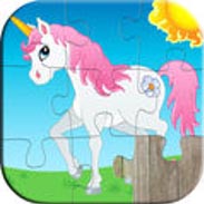 Jigsaw puzzle app icon with a unicorn picture