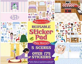 Melissa and Doug Reusable Sticker Pad Play House box with five scenes and over 175 stickers