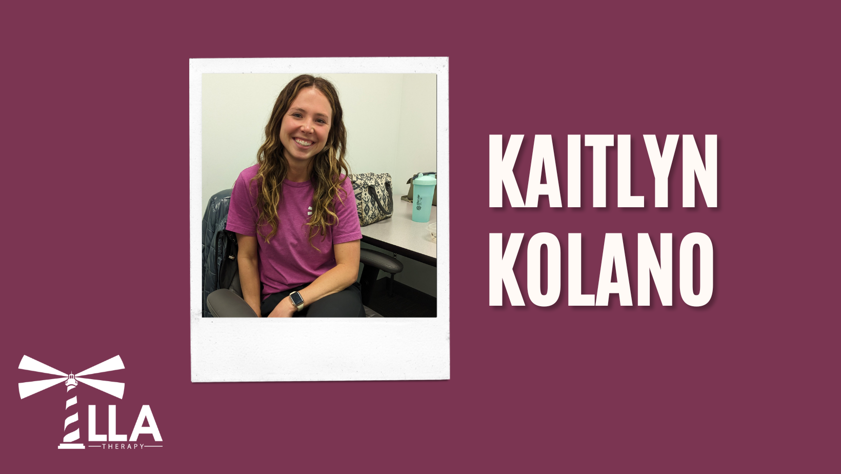 Employee Spotlight graphic for Kaitlyn Kolano beside her smiling photo and the LLA logo