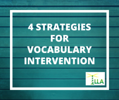 Graphic reading Strategies for Vocabulary Intervention with the LLA logo